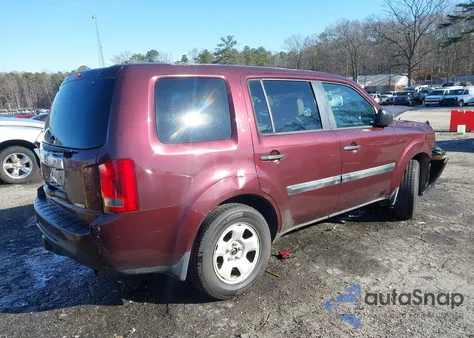 2013 Honda Pilot Lx из США, поврежденный, VIN 5FNYF4H24DB049370